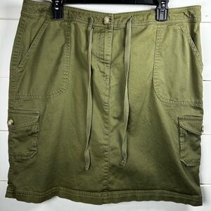 L.L. Bean Sage Green Cargo Skirt-Size 14